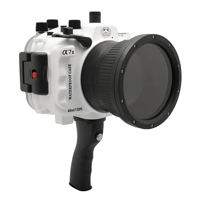 Sony A7 II NG V.2 Series 40M/130FT Underwater camera housing with pistol grip (Standard port) White