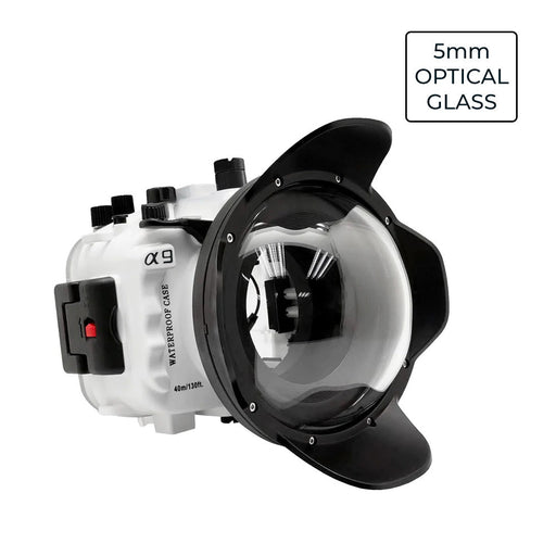 Sony A9 V.3 Series UW camera housing kit with 6" Optical Glass Dome port V.7 (Including standard port) White.