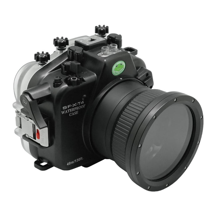 Fujifilm X-T4 40M/130FT Underwater camera housing with glass 4" Flat Port. XF 56mm